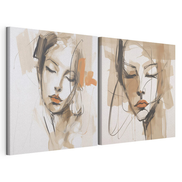 Lámina modular sobre lienzo Lámina modular sobre lienzo Cuadro que representa el rostro de una mujer (SKU: m30819)