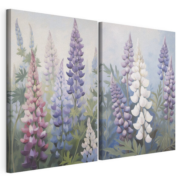 Lámina modular sobre lienzo Lámina modular sobre lienzo Flores de colores vivos bajo la suave luz del sol (SKU: m30826)