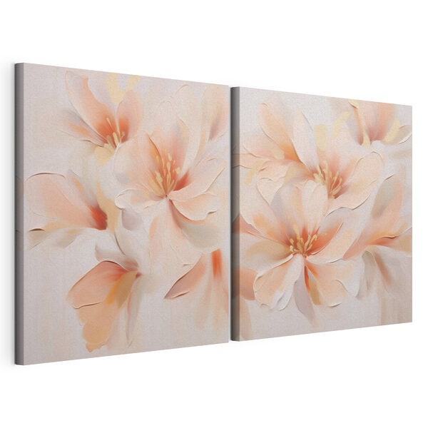 Lámina modular sobre lienzo Cuadro de flores en una pared