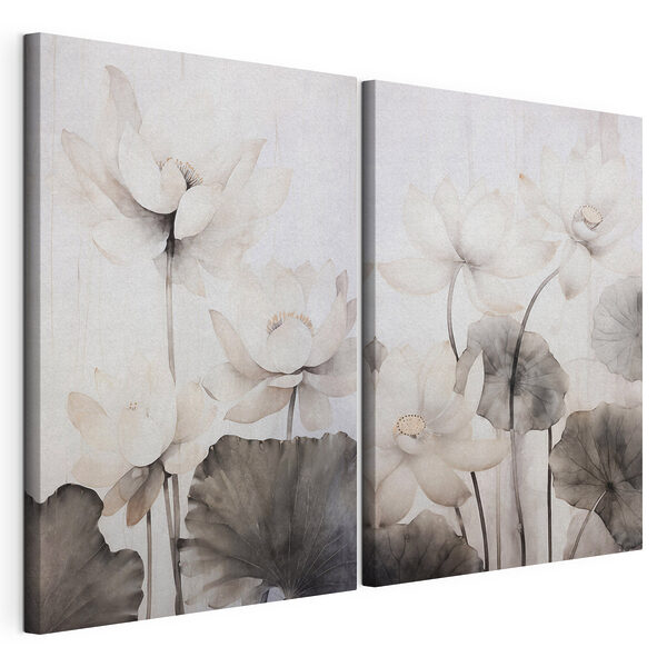 Lámina modular sobre lienzo Lámina modular sobre lienzo Delicadas flores en suaves tonos de acuarela (SKU: m00824)
