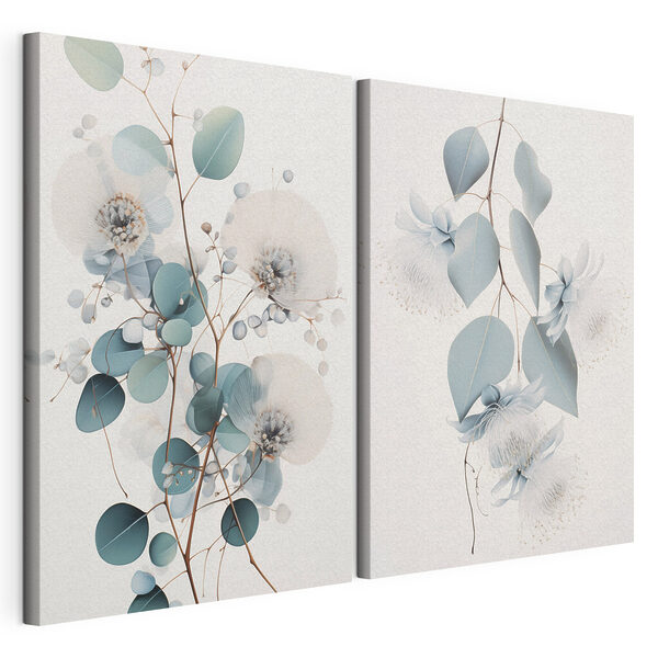 Lámina modular sobre lienzo Lámina modular sobre lienzo Delicadas flores en tonos suaves (SKU: m00829)
