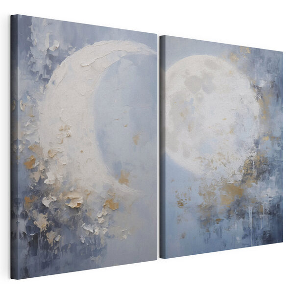 Lámina modular sobre lienzo Lámina modular sobre lienzo Cuadro en el que se representan una luna y un árbol (SKU: m00834)