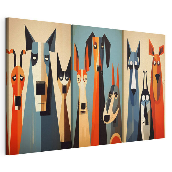 Lámina modular sobre lienzo Lámina modular sobre lienzo Cuadros de un grupo de perros (SKU: m00845)