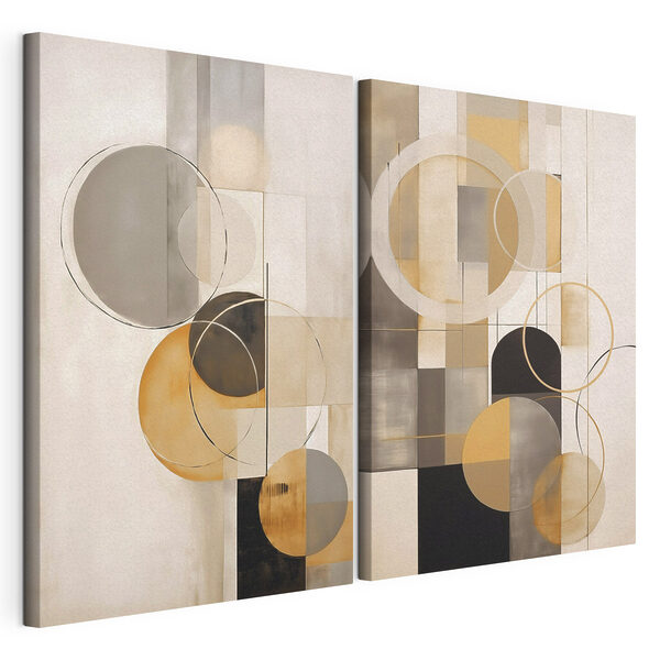 Lámina modular sobre lienzo Par de obras de arte