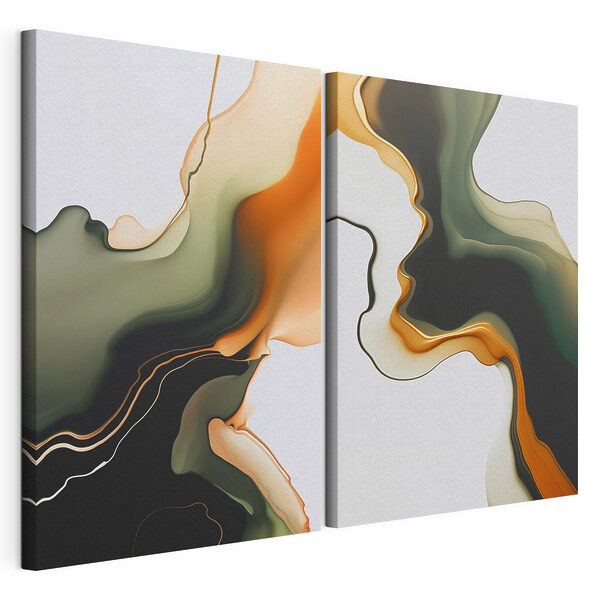 Lámina modular sobre lienzo Colores que fluyen en motivos armoniosos