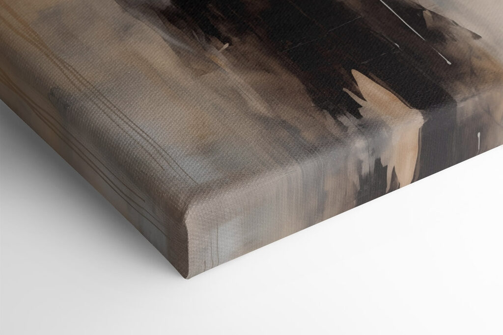 Painting of a white and brown wall