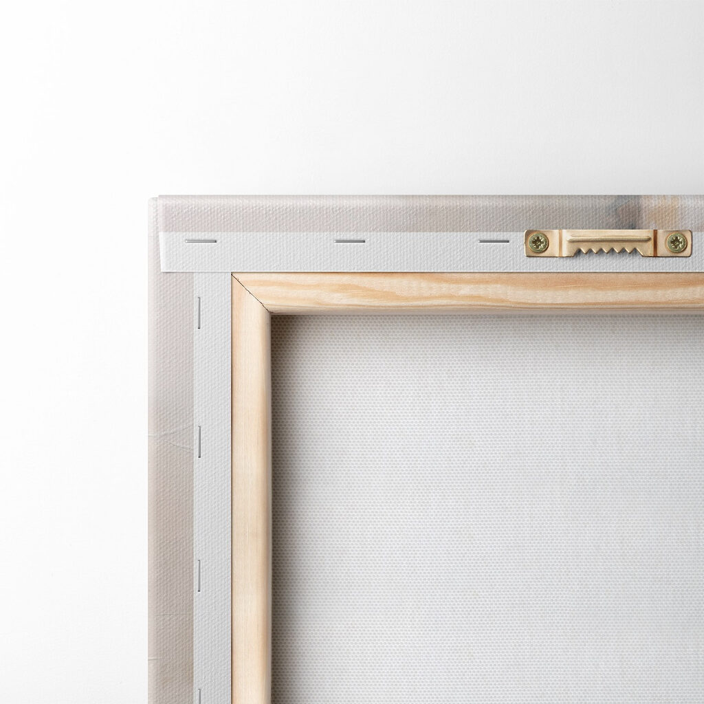 Painting of a white and brown wall