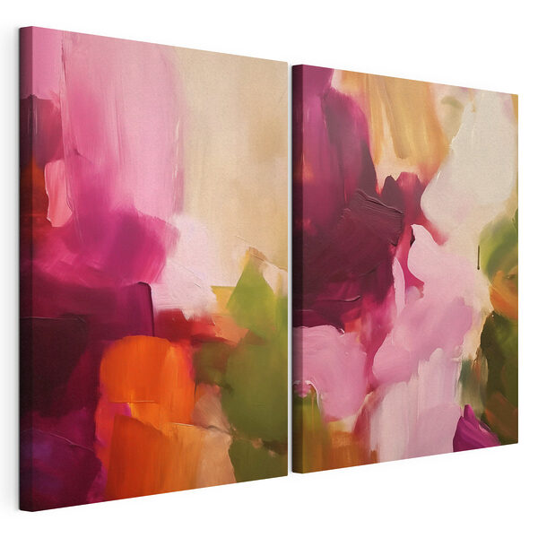 Lámina modular sobre lienzo - Colores vivos en armonía abstracta