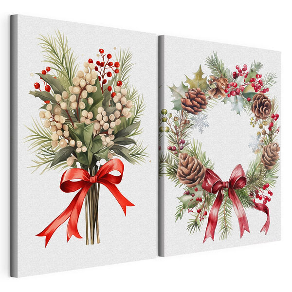 Wreaths of flowers and berries