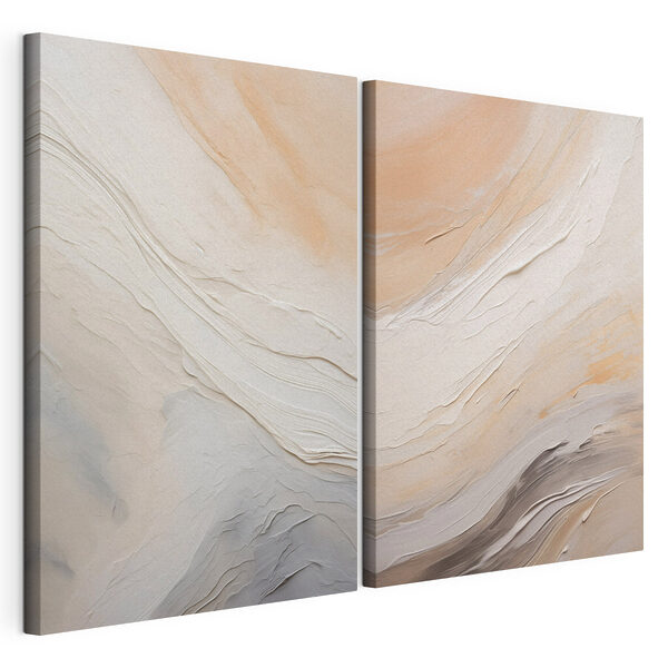Lámina modular sobre lienzo Suaves ondas de colores tenues se funden entre sí