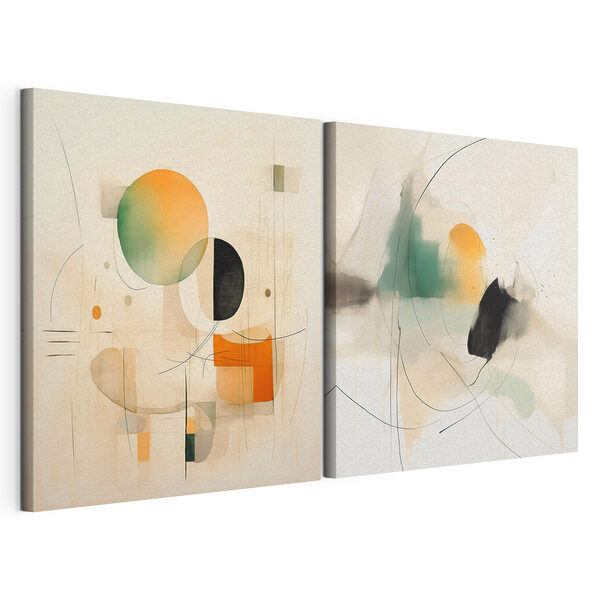 Lámina modular sobre lienzo Lámina modular sobre lienzo Dos cuadros de diferentes formas y colores (SKU: m00981)