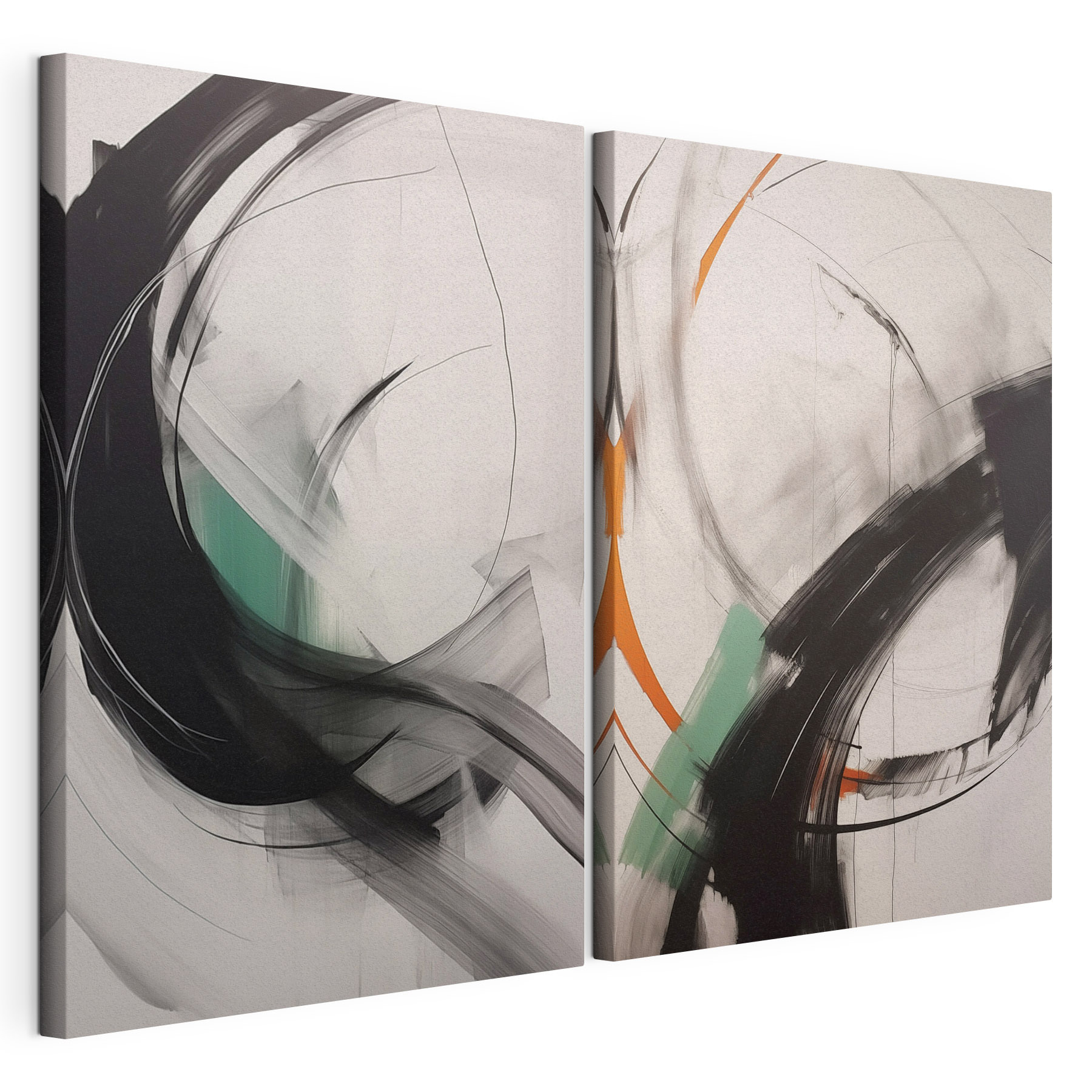 Two paintings on the wall