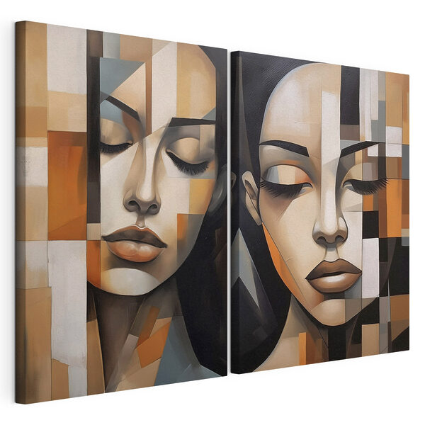 Lámina modular sobre lienzo Lámina modular sobre lienzo Dos cuadros de una mujer (SKU: m01023)