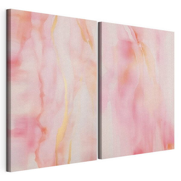 Lámina modular sobre lienzo Lámina modular sobre lienzo Exposición de obras de arte abstractas con motivos de fluidos rosas (SKU: m01026)