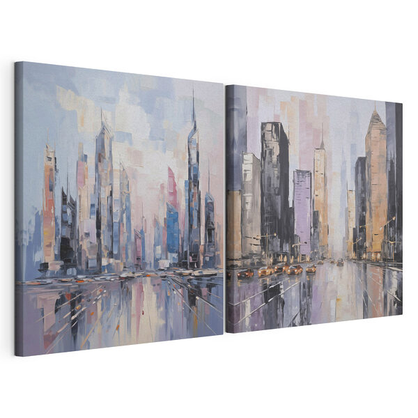 Lámina modular sobre lienzo Cuadro de una ciudad