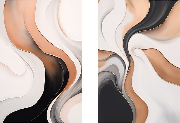 Fluid lines in soft color tones