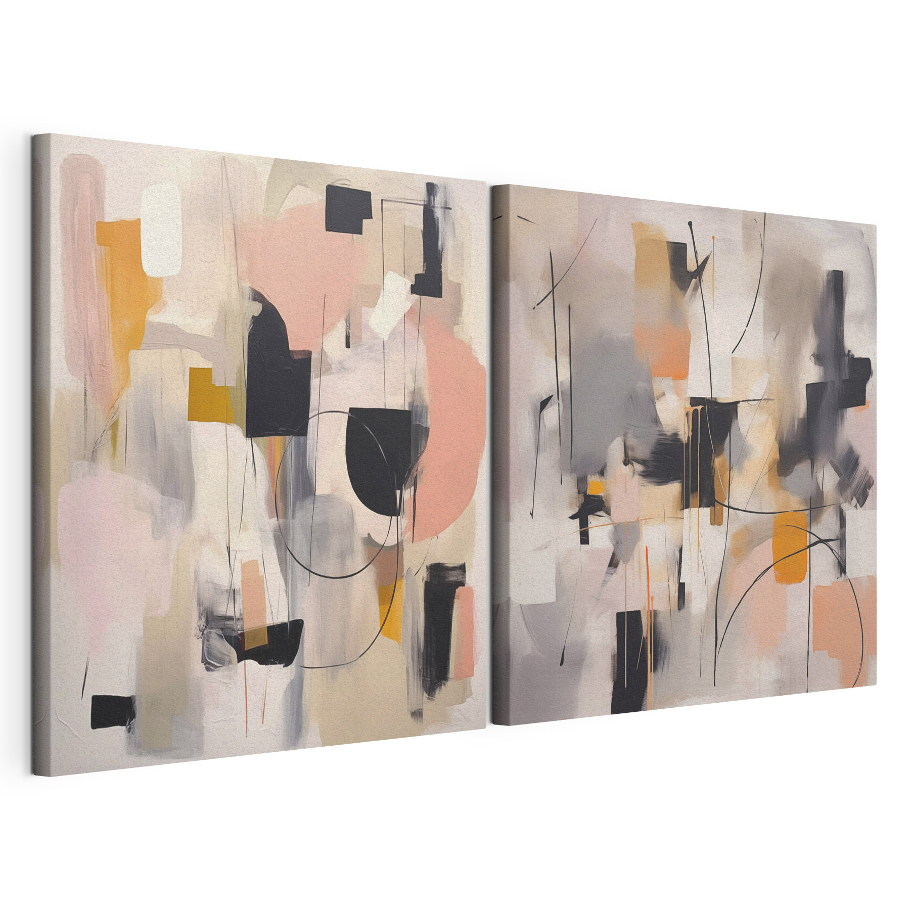 Two paintings of different colors