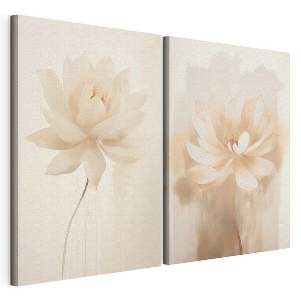 Lámina modular sobre lienzo Lámina modular sobre lienzo Elegantes flores en tonos suaves (SKU: m01087)
