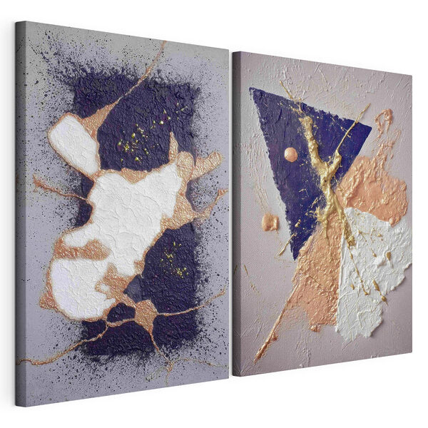 Lámina modular sobre lienzo Lámina modular sobre lienzo Formas abstractas en colores contrastantes (SKU: m01095)