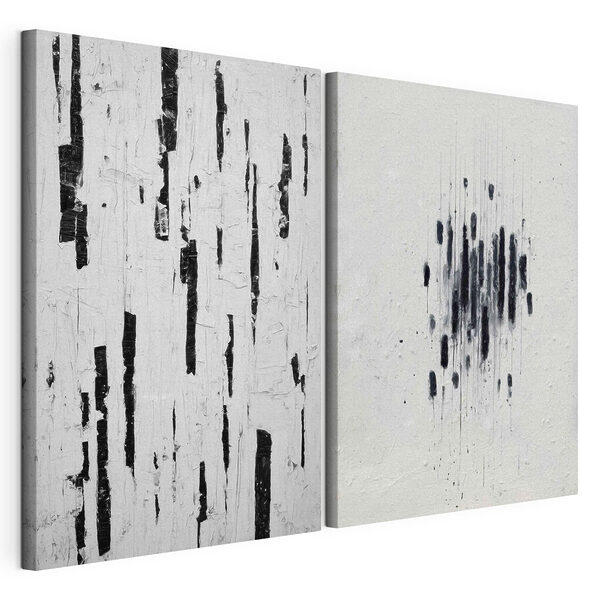 Lámina modular sobre lienzo Contrastes abstractos en blanco y negro