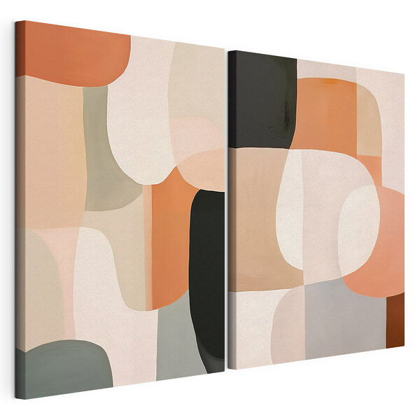 Lámina modular sobre lienzo Lámina modular sobre lienzo Formas abstractas en colores relajantes (SKU: m01105)