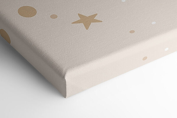 Two posters of a bear and a rocket in space