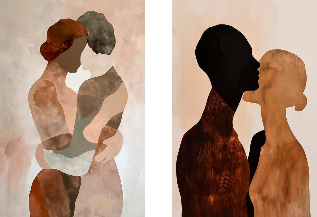 Two images of a couple of people