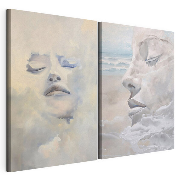 Lámina modular sobre lienzo Lámina modular sobre lienzo Cuadro que representa el rostro de una mujer (SKU: m01143)