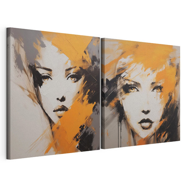 Lámina modular sobre lienzo Lámina modular sobre lienzo Cuadro que representa el rostro de una mujer (SKU: m01197)