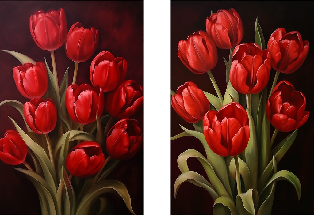 Captivating red tulips in bloom