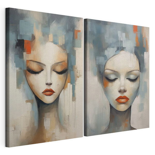 Lámina modular sobre lienzo Lámina modular sobre lienzo Cuadro que representa el rostro de una mujer (SKU: m01204)