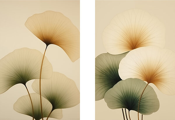 Soft hues of delicate leaves