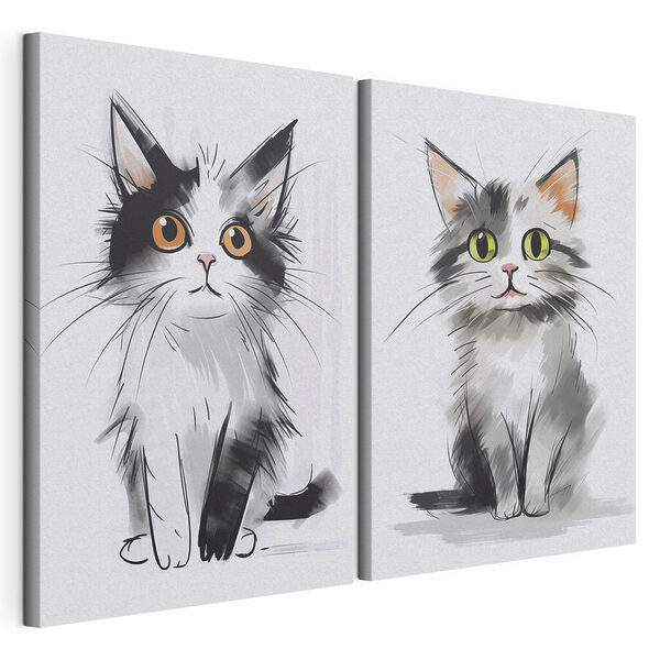 Lámina modular sobre lienzo Dibujo de un gato