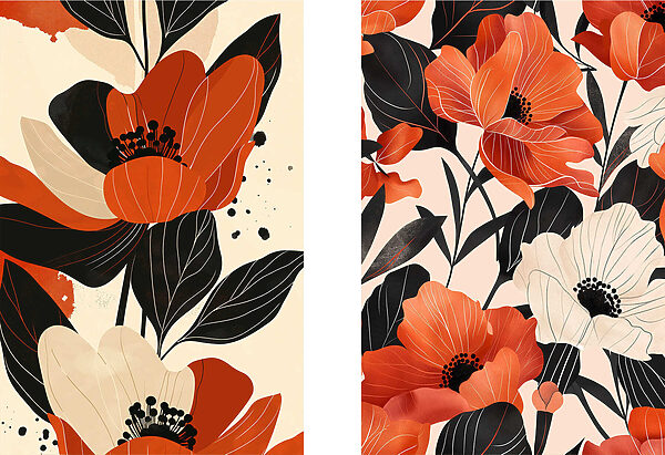 Vibrant blooms in contrasting shades