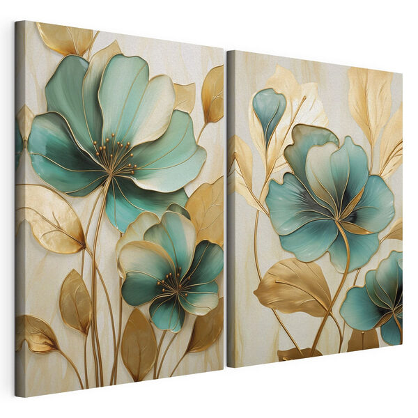 Lámina modular sobre lienzo Lámina modular sobre lienzo Delicadas flores en tonos vivos (SKU: m01235)