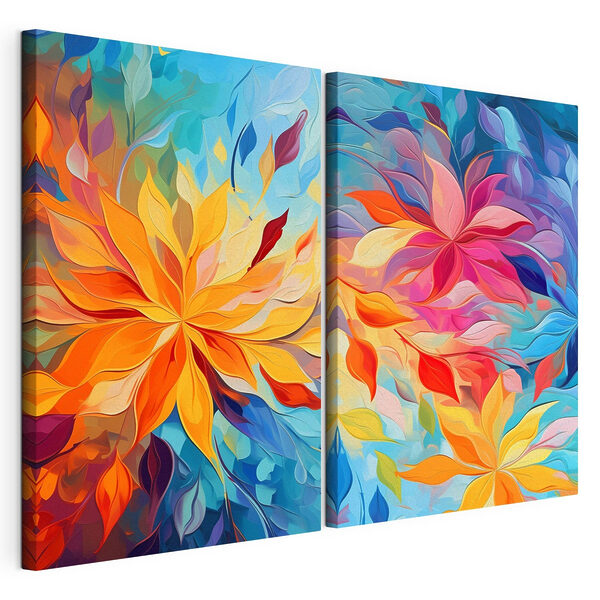 Lámina modular sobre lienzo Lámina modular sobre lienzo Dos imágenes de flores (SKU: m01252)