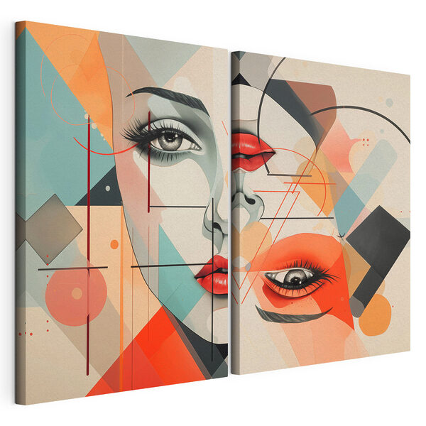 Lámina modular sobre lienzo Collage del rostro de una mujer