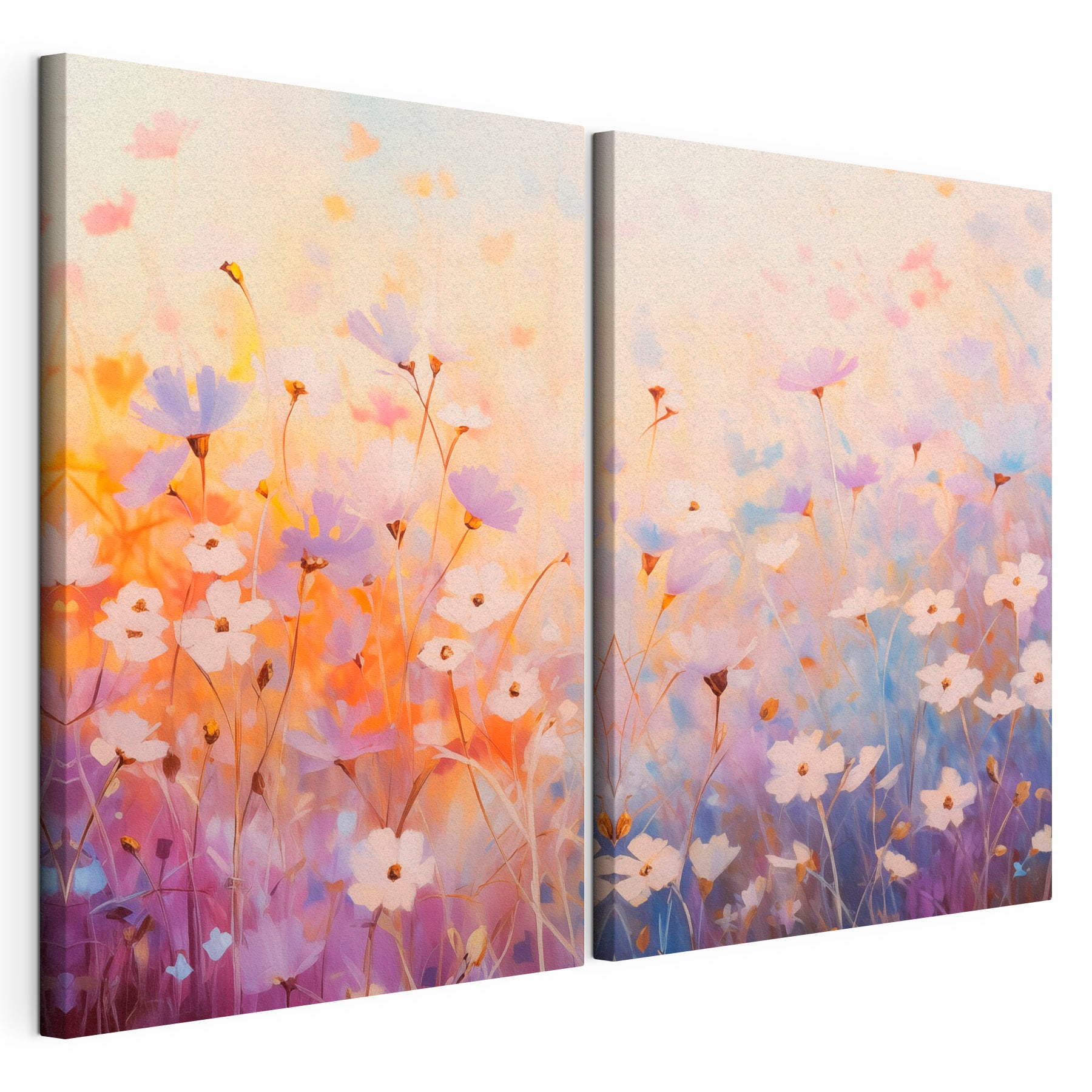 Painting of flowers in a field