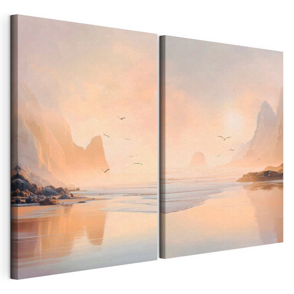 Beach with mountains and a body of water
