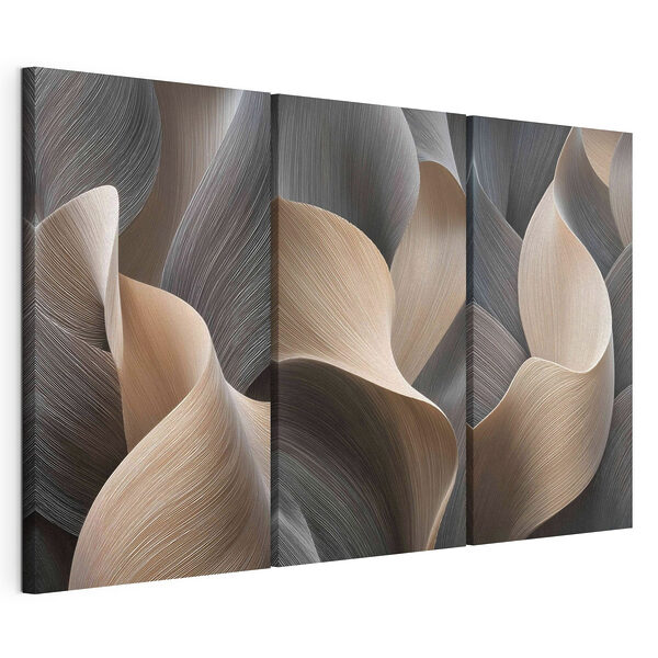 Lámina modular sobre lienzo Lámina modular sobre lienzo Curvas naturales en tonos suaves y apagados (SKU: m01283)