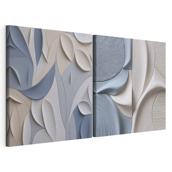 Lámina modular sobre lienzo Lámina modular sobre lienzo Curvas suaves en una paleta de colores relajantes (SKU: m01290)
