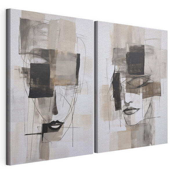 Lámina modular sobre lienzo Lámina modular sobre lienzo Cuadro que representa el rostro de una mujer (SKU: m01292)