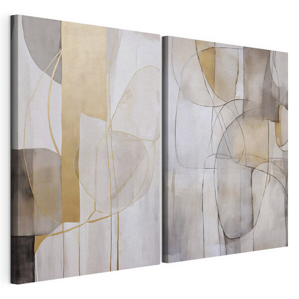 Lámina modular sobre lienzo Lámina modular sobre lienzo Dos cuadros de diferentes formas y colores (SKU: m01294)
