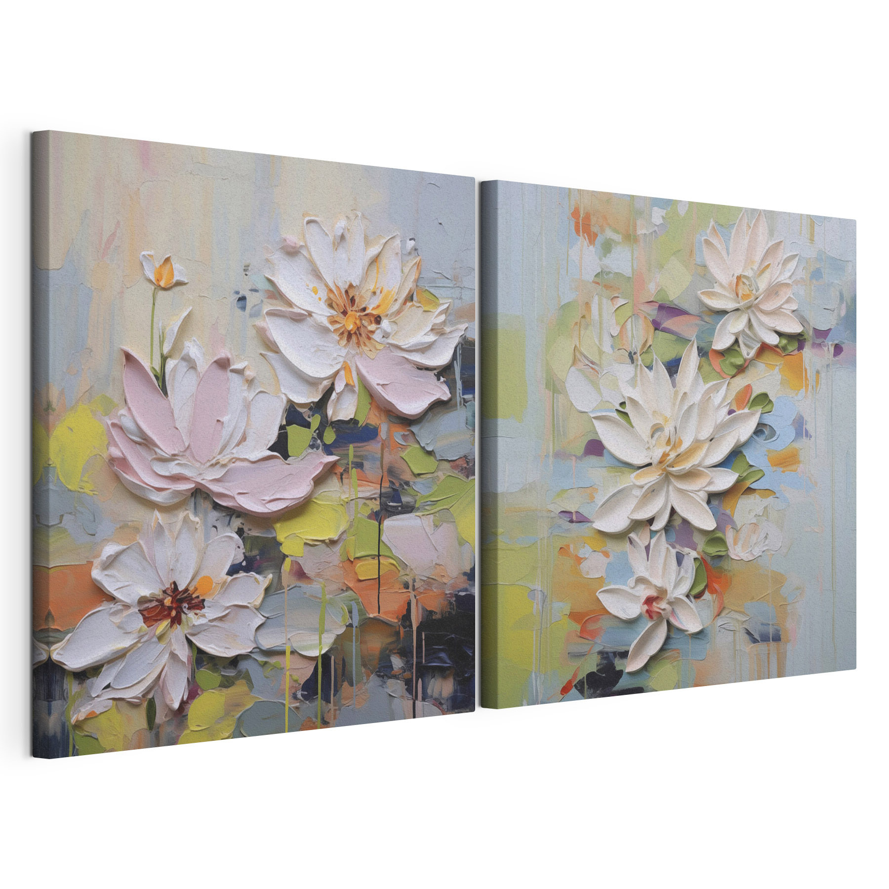 - Elegant blooms in soft pastel hues