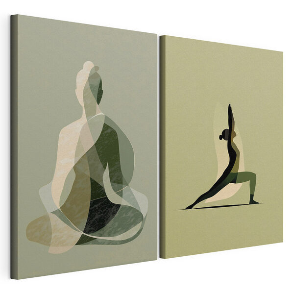 Lámina modular sobre lienzo Lámina modular sobre lienzo Mujer haciendo yoga (SKU: m30012)