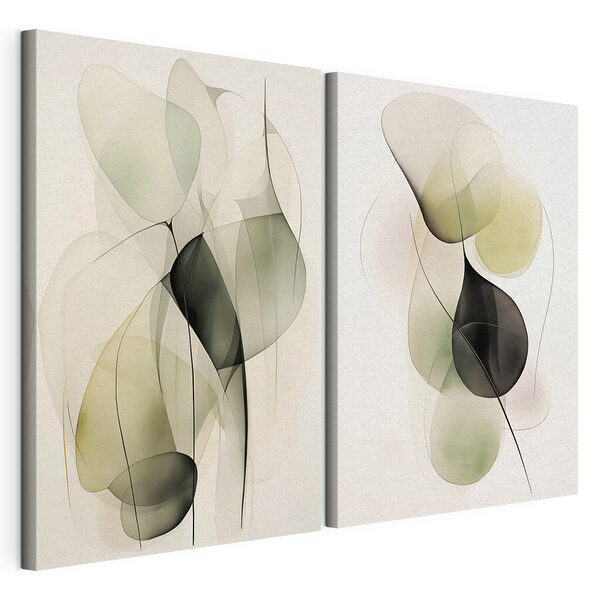 Lámina modular sobre lienzo Lámina modular sobre lienzo Formas abstractas en colores suaves (SKU: m30027)
