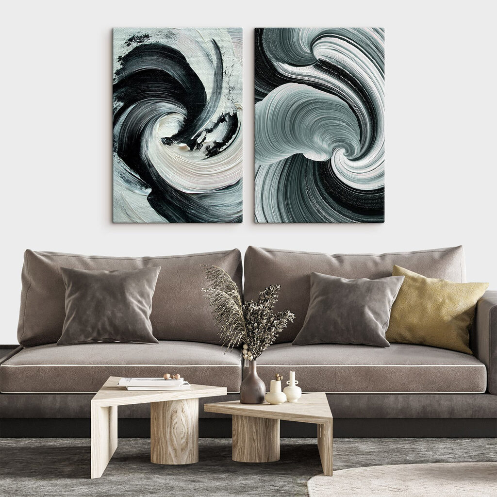 Dynamic swirls of monochrome colors