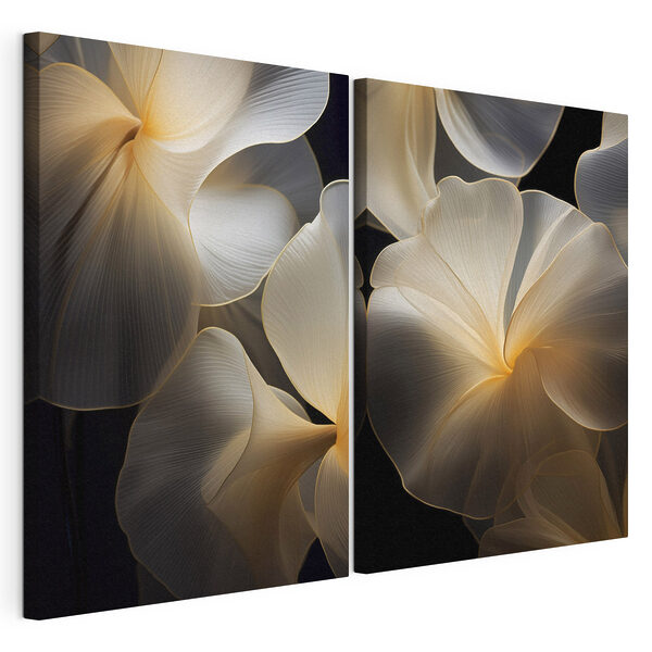 Lámina modular sobre lienzo Lámina modular sobre lienzo Delicadas formas florales en tonos suaves (SKU: m30050)