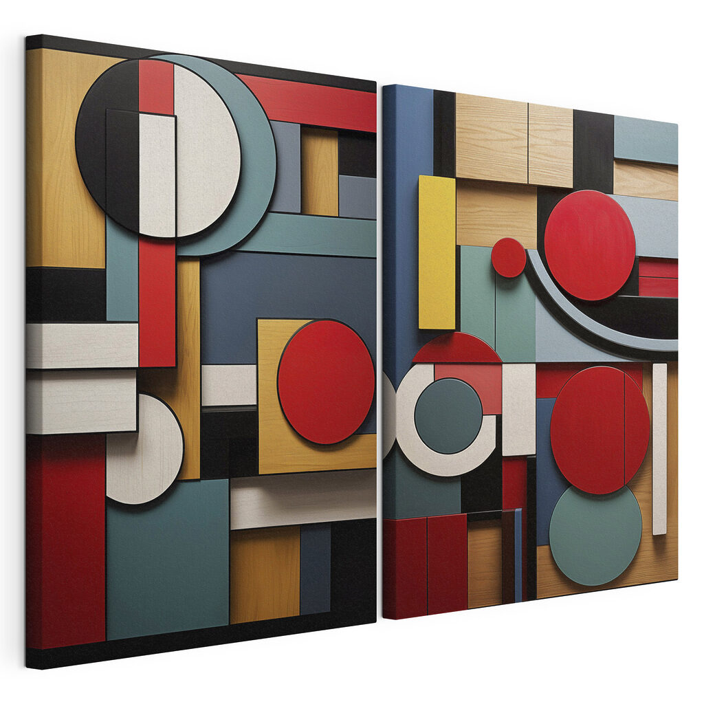 Collage of different colored shapes