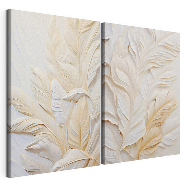 Lámina modular sobre lienzo Lámina modular sobre lienzo Follaje elegante en tonos suaves (SKU: m30062)